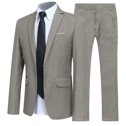 Elegant Men'S Tuxedo Suit Blazer and Pants Set Slim Fit Jacket Coat for Formal Party Multiple Colors Available