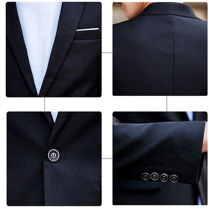 Elegant Men'S Tuxedo Suit Blazer and Pants Set Slim Fit Jacket Coat for Formal Party Multiple Colors Available