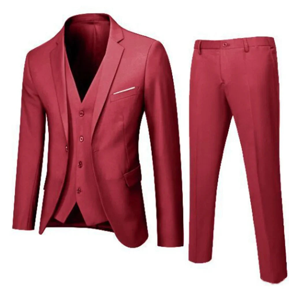 Elegant Men'S Tuxedo Suit Blazer and Pants Set Slim Fit Jacket Coat for Formal Party Multiple Colors Available